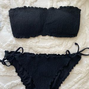 Black Ruffly Bikini Set from Hollister